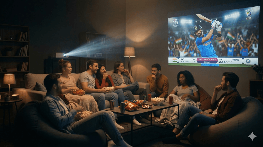 IPL match screening with friends cheering